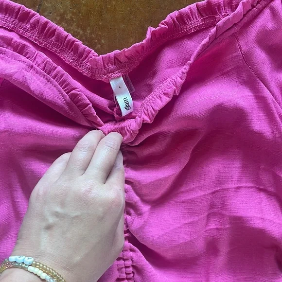 Pink Ruffle Off-The-Shoulder Top - Picture 3 of 5